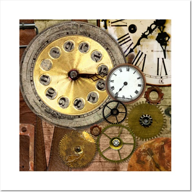 Steampunk Clocks, Steampunk Art Wall Art by hugandmug